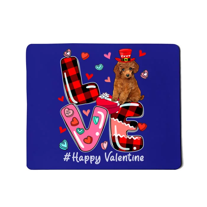 Love Happy Valentine Poodle Wearing Valentine's Hat Lover Cool Gift Mousepad