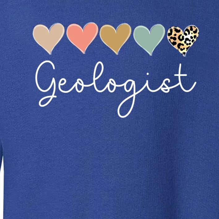 Leopard Hearts Valentines Day For Team Geologist Valentine Meaningful Gift Toddler Sweatshirt