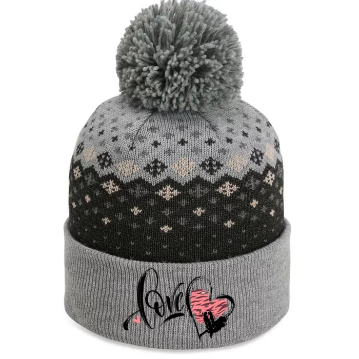 Love Heart Valentine's Day Outfit Friend Funny Gift The Baniff Cuffed Pom Beanie