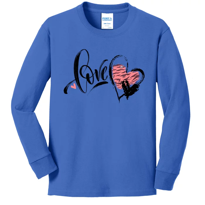 Love Heart Valentine's Day Outfit Friend Funny Gift Kids Long Sleeve Shirt