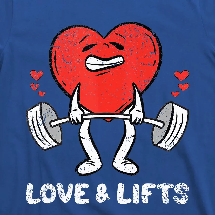 Lifting Heart Valentines Day Love Fitness Gym Workout T-Shirt