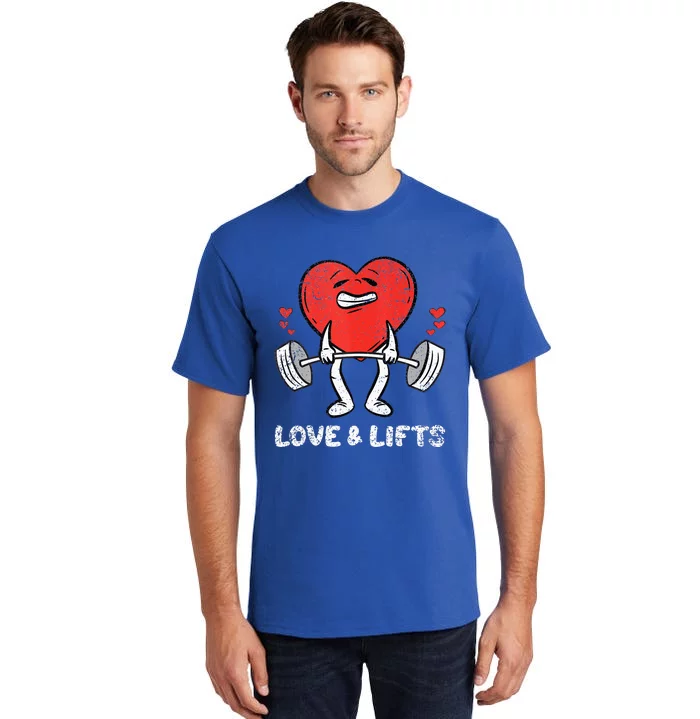 Lifting Heart Valentines Day Love Fitness Gym Workout Tall T-Shirt