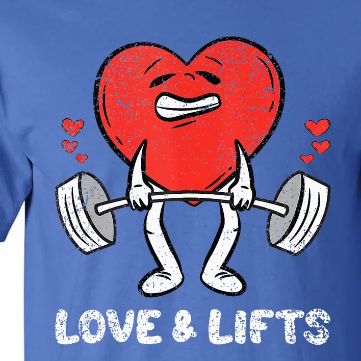 Lifting Heart Valentines Day Love Fitness Gym Workout Tall T-Shirt