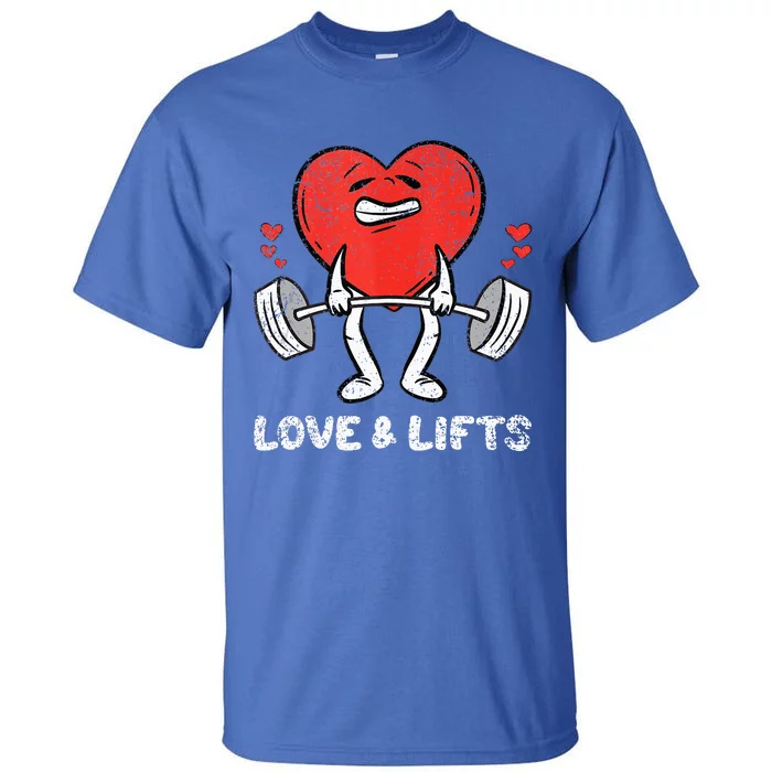 Lifting Heart Valentines Day Love Fitness Gym Workout Tall T-Shirt