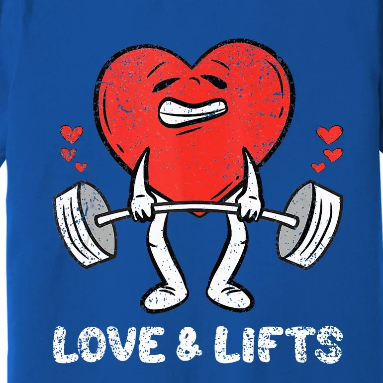 Lifting Heart Valentines Day Love Fitness Gym Workout Premium T-Shirt