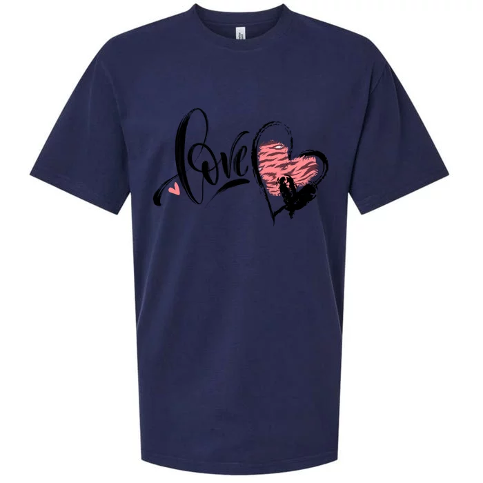 Love Heart Valentine's Day Outfit Friend Gift Sueded Cloud Jersey T-Shirt