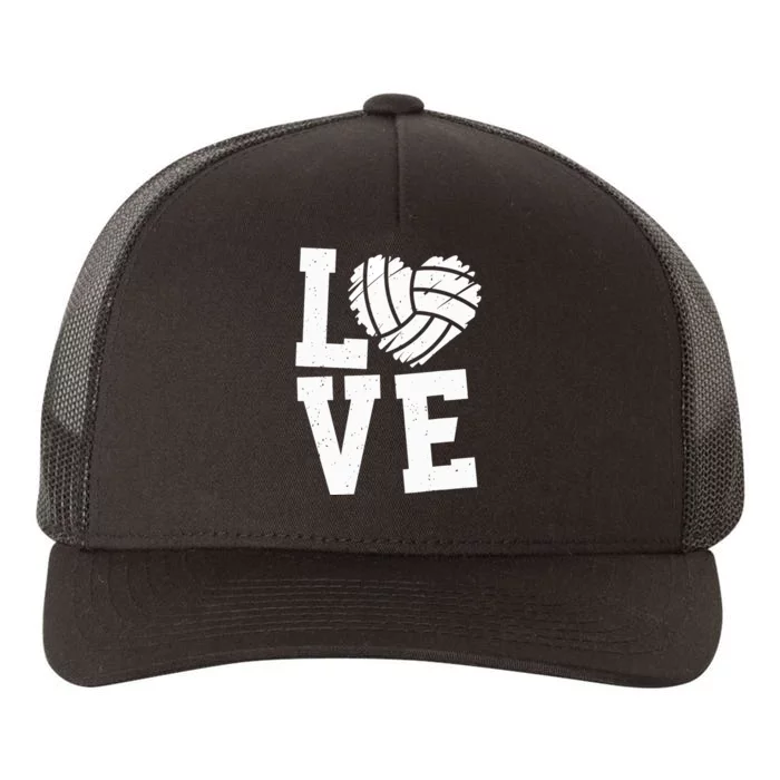 Love Heart Volleyball Team Design for Sport Fans Player Yupoong Adult 5-Panel Trucker Hat