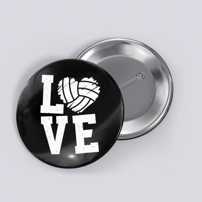 Love Heart Volleyball Team Design for Sport Fans Player Button