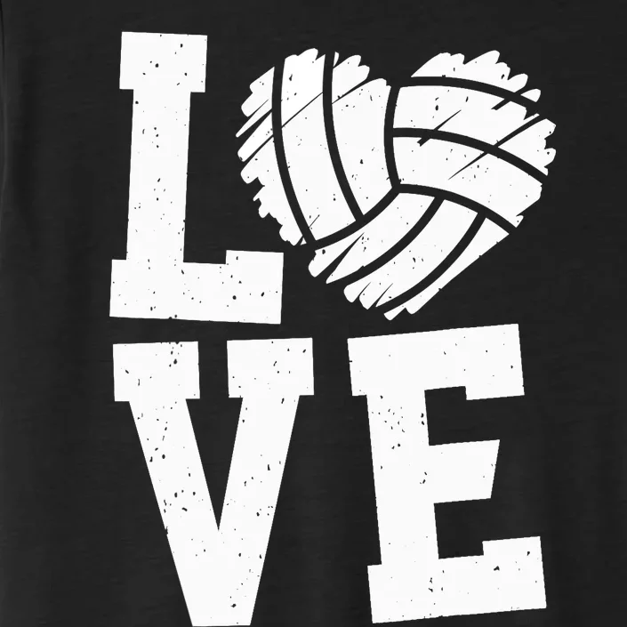 Love Heart Volleyball Team Design for Sport Fans Player ChromaSoft Performance T-Shirt