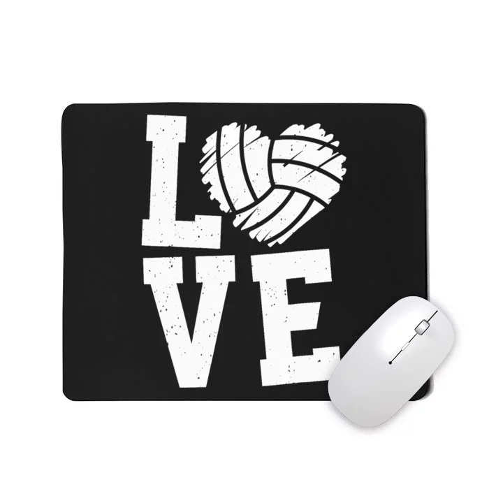 Love Heart Volleyball Team Design for Sport Fans Player Mousepad