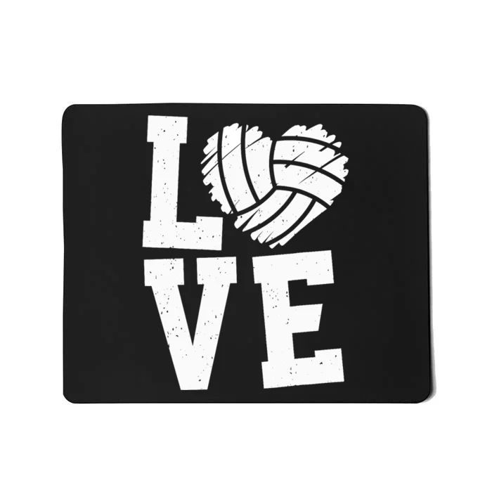 Love Heart Volleyball Team Design for Sport Fans Player Mousepad