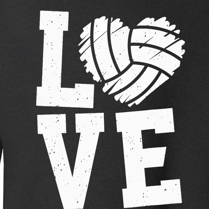 Love Heart Volleyball Team Design for Sport Fans Player Toddler Sweatshirt