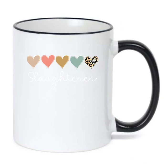 Leopard Hearts Valentine's Day For Team Slaughterer Vgiftday Gift Black Color Changing Mug