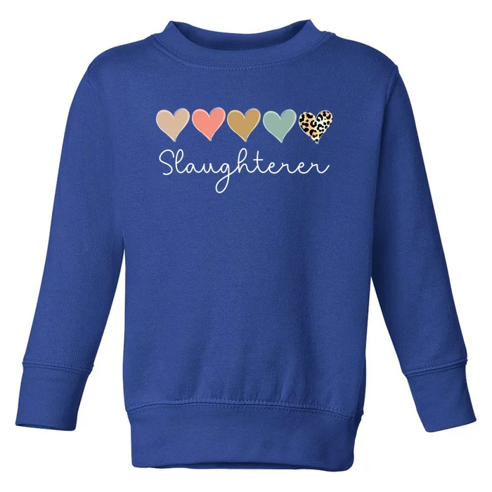 Leopard Hearts Valentine's Day For Team Slaughterer Vgiftday Gift Toddler Sweatshirt