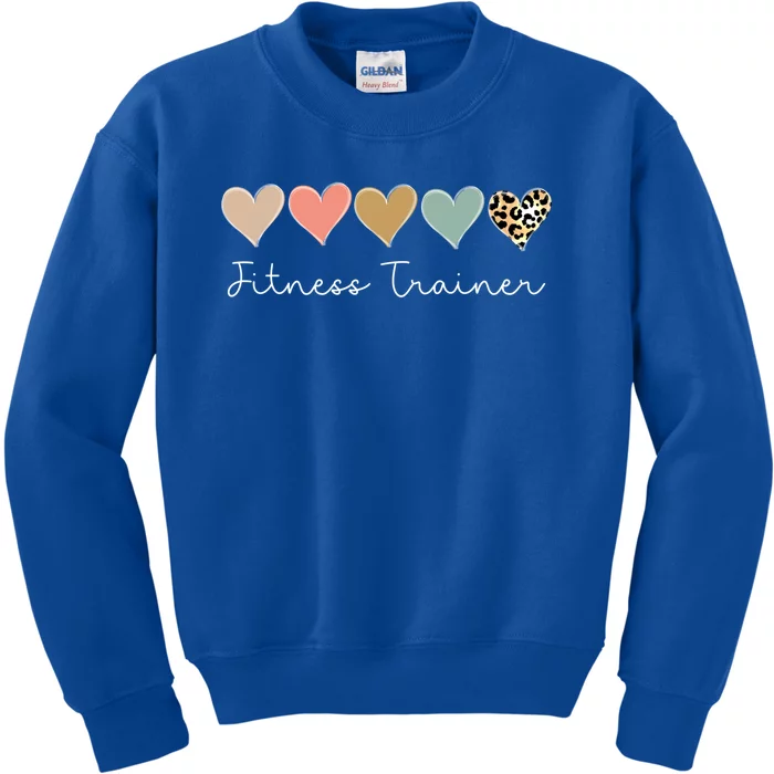 Leopard Hearts Valentine's Day For Team Fitness Trainer Meaningful Gift Kids Sweatshirt