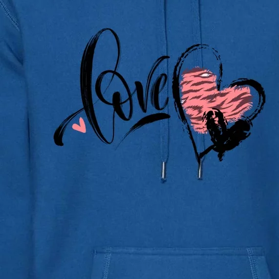 Love Heart Valentine's Day Outfit Friend Gift Premium Hoodie