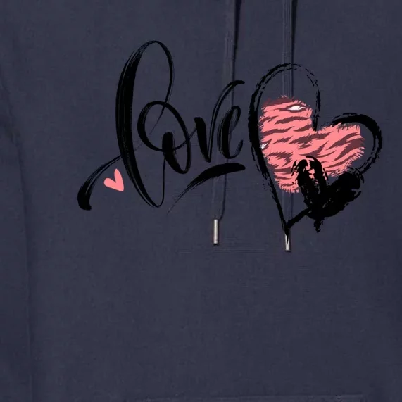 Love Heart Valentine's Day Outfit Friend Cute Gift Premium Hoodie