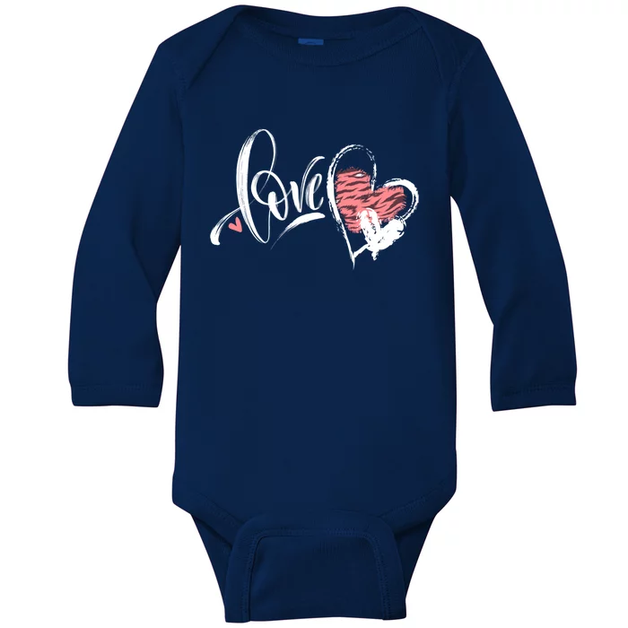 Love Heart Valentine's Day Outfit Friend Gift Baby Long Sleeve Bodysuit