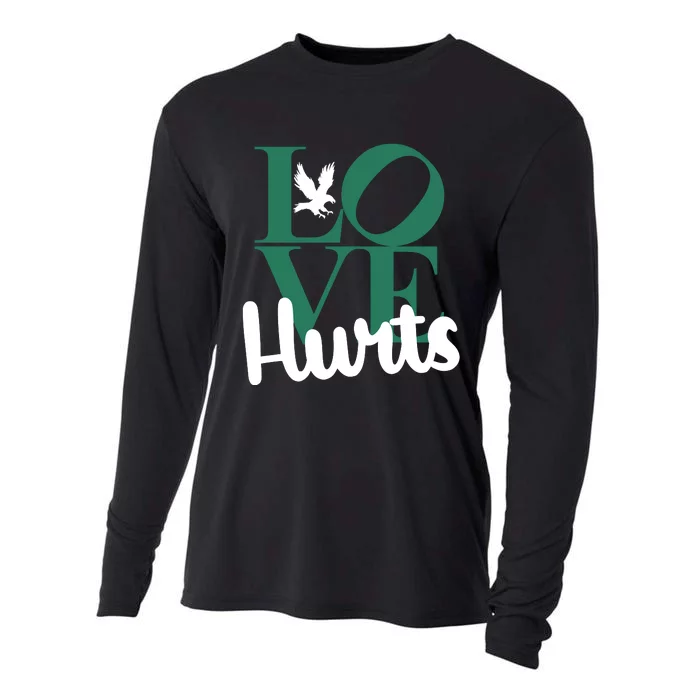 Love Hurts Vintage Philly Hurts So Good Eagles Fan Cooling Performance Long Sleeve Crew