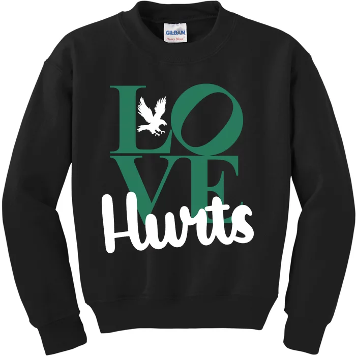 Love Hurts Vintage Philly Hurts So Good Eagles Fan Kids Sweatshirt