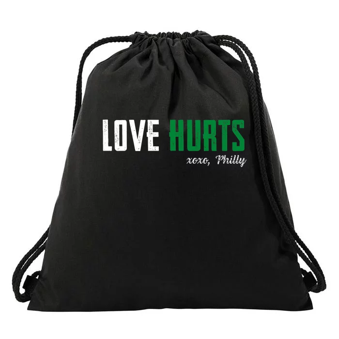 Love Hurts Vintage Philly Hurts So Good Eagle_s Fan Retro Drawstring Bag