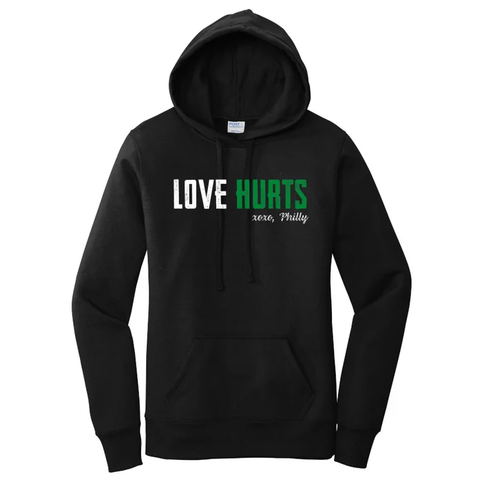 Love Hurts Vintage Philly Hurts So Good Eagle_s Fan Retro Women's Pullover Hoodie