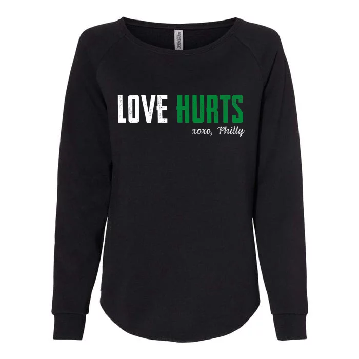 Love Hurts Vintage Philly Hurts So Good Eagle_s Fan Retro Womens California Wash Sweatshirt