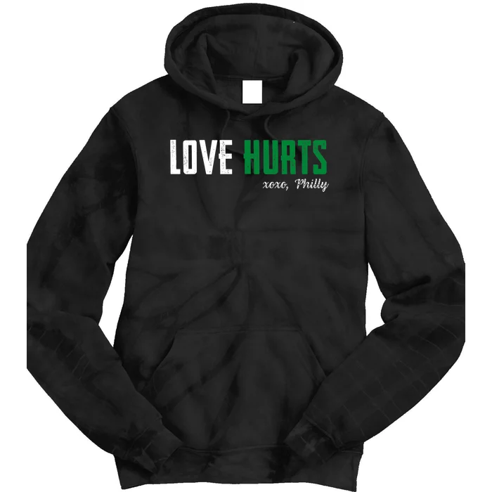 Love Hurts Vintage Philly Hurts So Good Eagle_s Fan Retro Tie Dye Hoodie