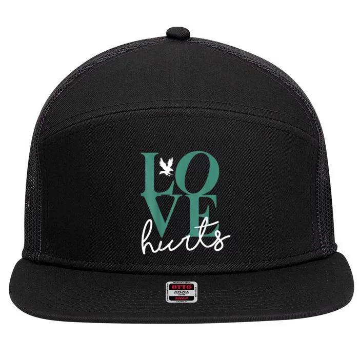 Hurts So Good Eagles Fan - Love Hurts Eagles Fan Vintage 7 Panel Mesh Trucker Snapback Hat