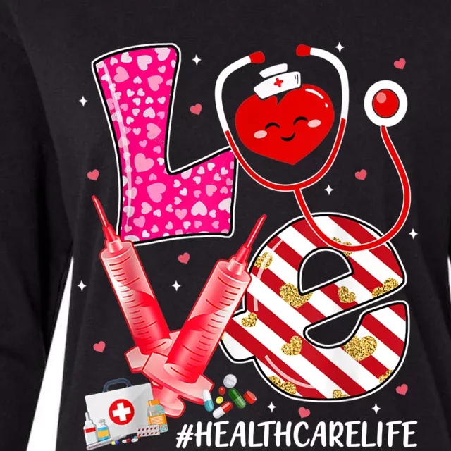 Love Healthcare Worker Nurse Cute Heart Valentines Day Great Gift Womens Cotton Relaxed Long Sleeve T-Shirt