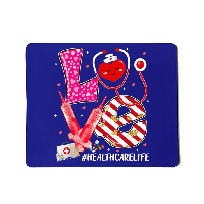 Love Healthcare Worker Nurse Cute Heart Valentines Day Great Gift Mousepad