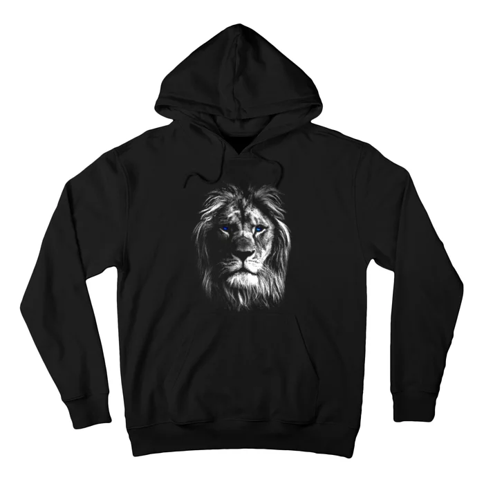 Lion Head With Blue Eyes For Lovers Lions King Of Animals Hoodie