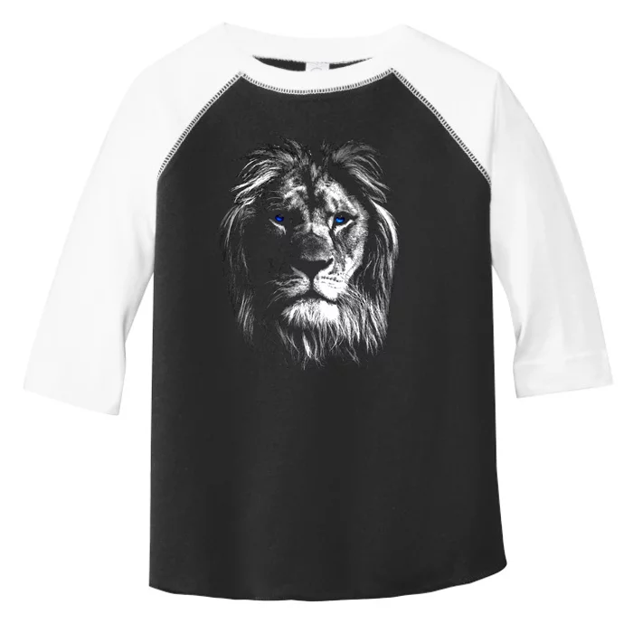 Lion Head With Blue Eyes For Lovers Lions King Of Animals Toddler Fine Jersey T-Shirt