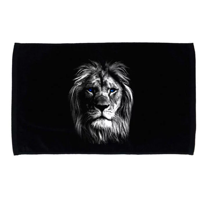 Lion Head With Blue Eyes For Lovers Lions King Of Animals Microfiber Hand Towel