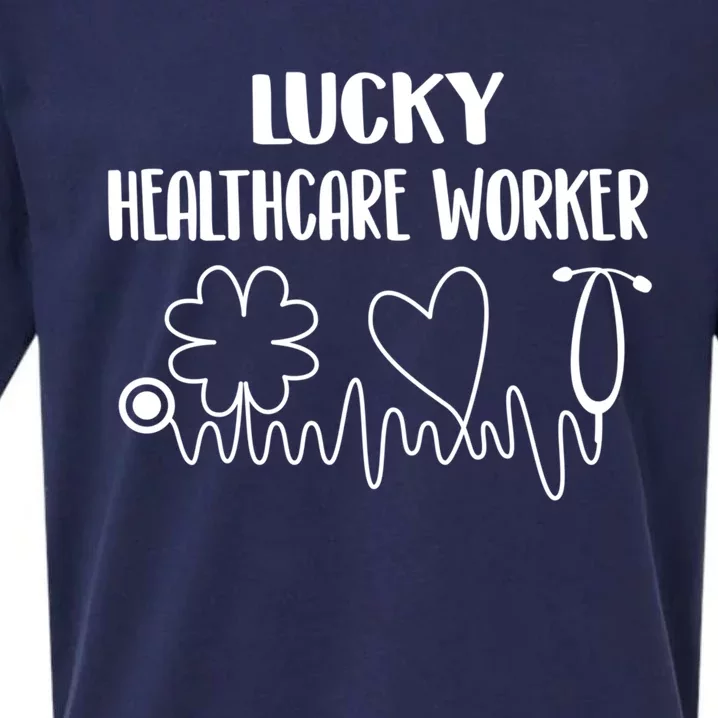 Lucky Healthcare Worker For Nurse On St Patrick's Day Cute Gift Sueded Cloud Jersey T-Shirt