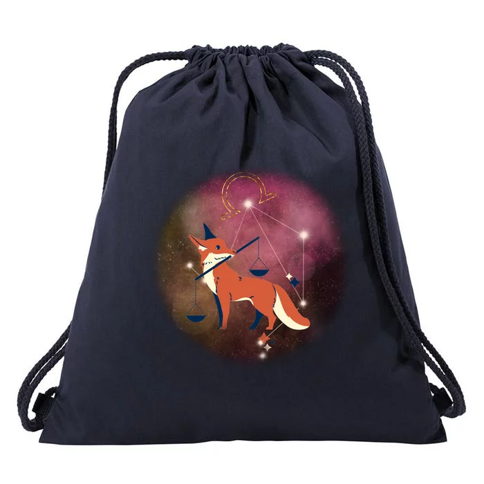 Libra Horoscope Zodiac Sign Floral Design Gift Drawstring Bag