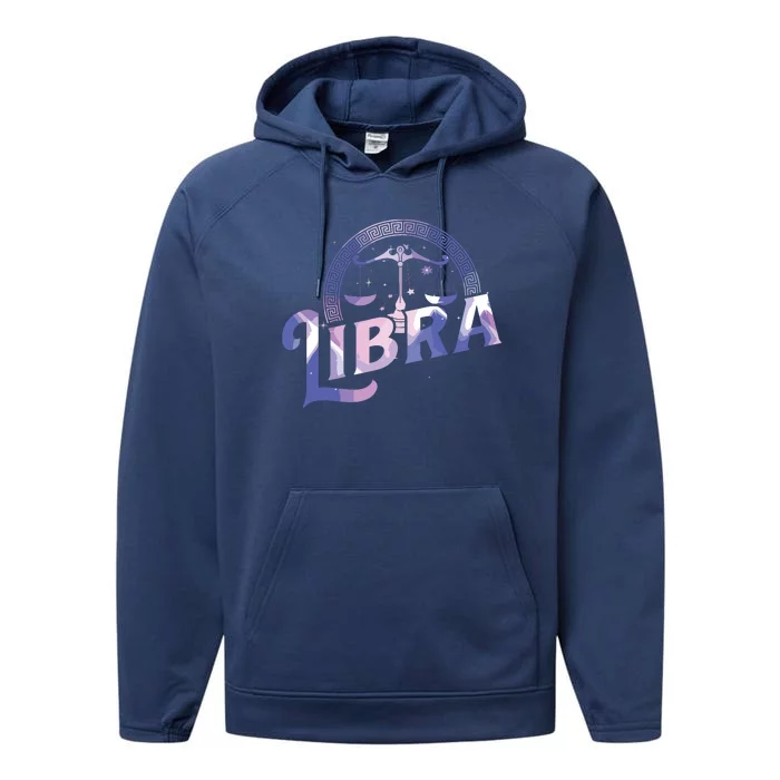 Libra Horoscope Zodiac Sign Astrology Symbol Performance Fleece Hoodie