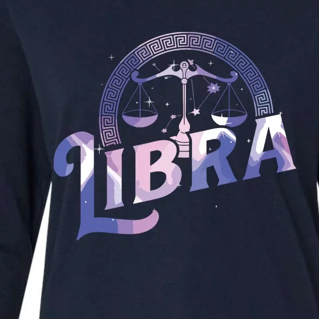 Libra Horoscope Zodiac Sign Astrology Symbol Womens Cotton Relaxed Long Sleeve T-Shirt