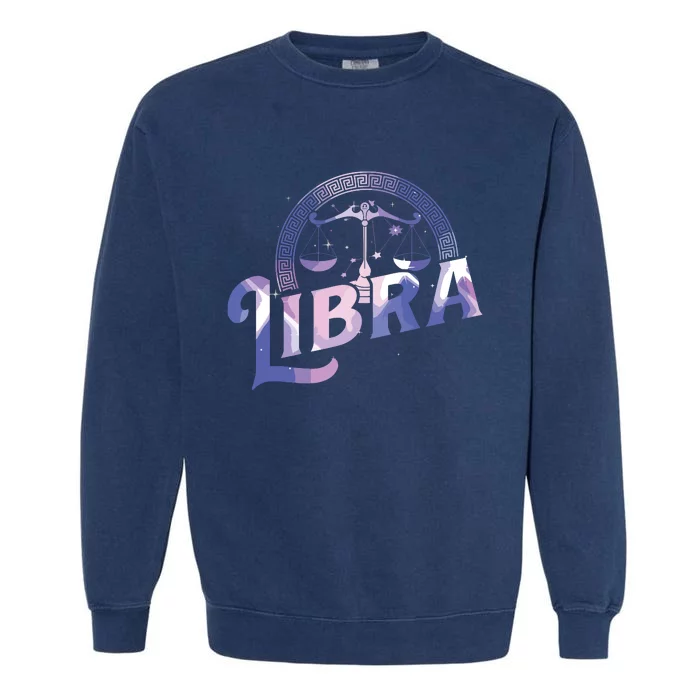 Libra Horoscope Zodiac Sign Astrology Symbol Garment-Dyed Sweatshirt