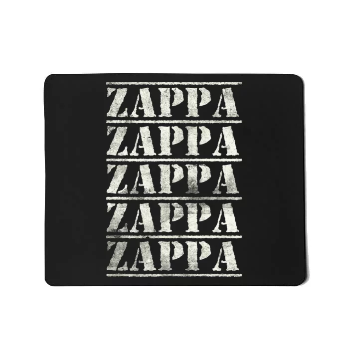 Love Heart Zappa Grunge Retro Vintage Style Black Zappa Mousepad