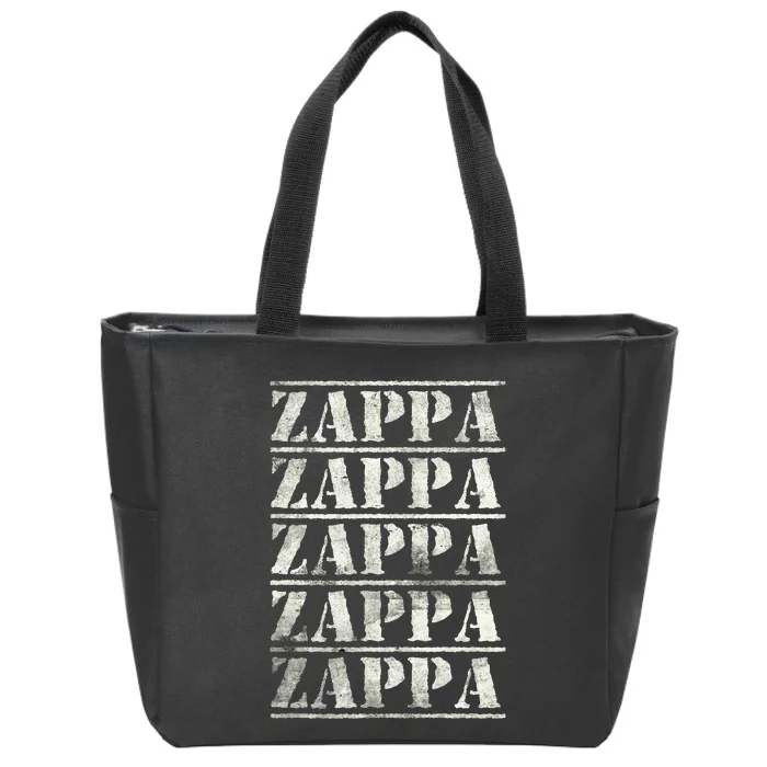 Love Heart Zappa Grunge Retro Vintage Style Black Zappa Zip Tote Bag