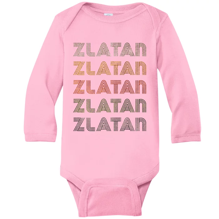 Love Heart Zlatan Grunge Vintage Style Black Zlatan Baby Long Sleeve Bodysuit