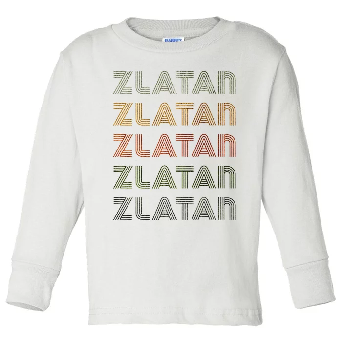 Love Heart Zlatan Grunge Vintage Style Black Zlatan Toddler Long Sleeve Shirt