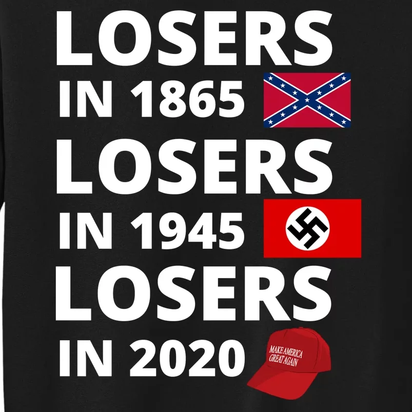 Losers In 1865, Losers In 1945, Losers In 2020 Funny Political Tall Sweatshirt