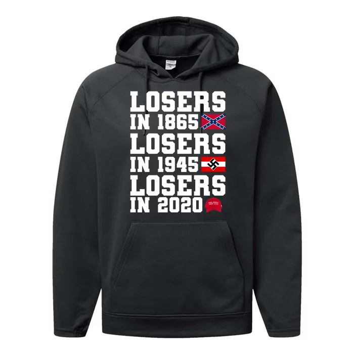 Losers In 1865 Losers In 1945 Losers In 2020 Performance Fleece Hoodie