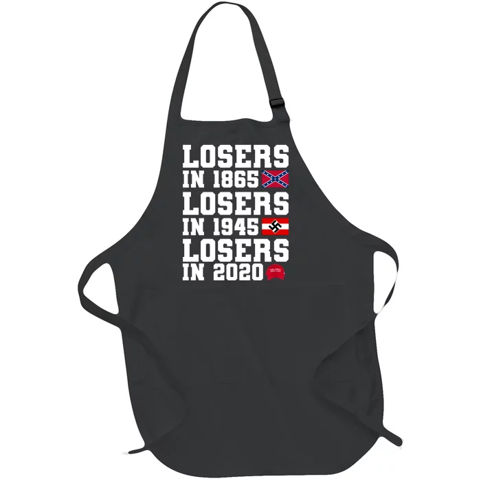 Losers In 1865 Losers In 1945 Losers In 2020 Full-Length Apron With Pocket