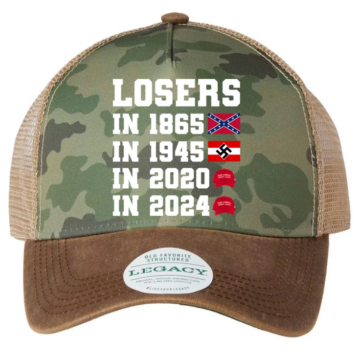 Losers In 1865 In 1945 In 2020 In 2024 Legacy Tie Dye Trucker Hat