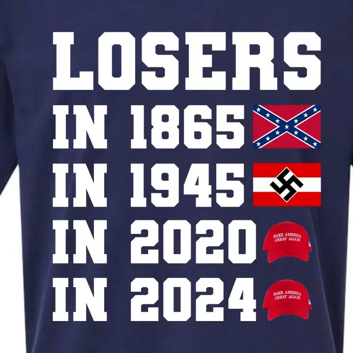 Losers In 1865 In 1945 In 2020 In 2024 Sueded Cloud Jersey T-Shirt