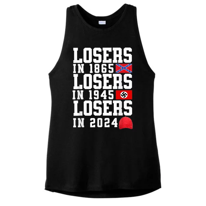 Losers In 1865 Losers In 1945 Losers In 2024 Ladies Tri-Blend Wicking Tank