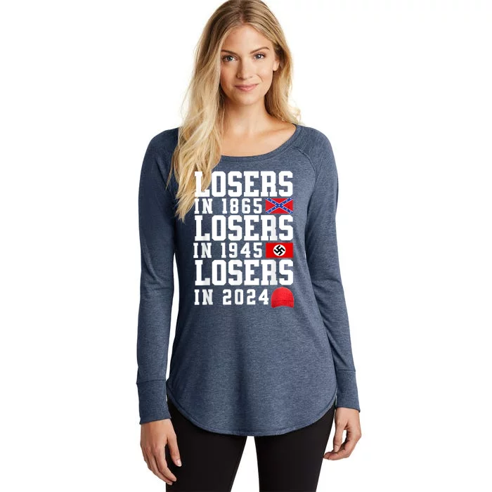 Losers In 1865 Losers In 1945 Losers In 2024 Women's Perfect Tri Tunic Long Sleeve Shirt